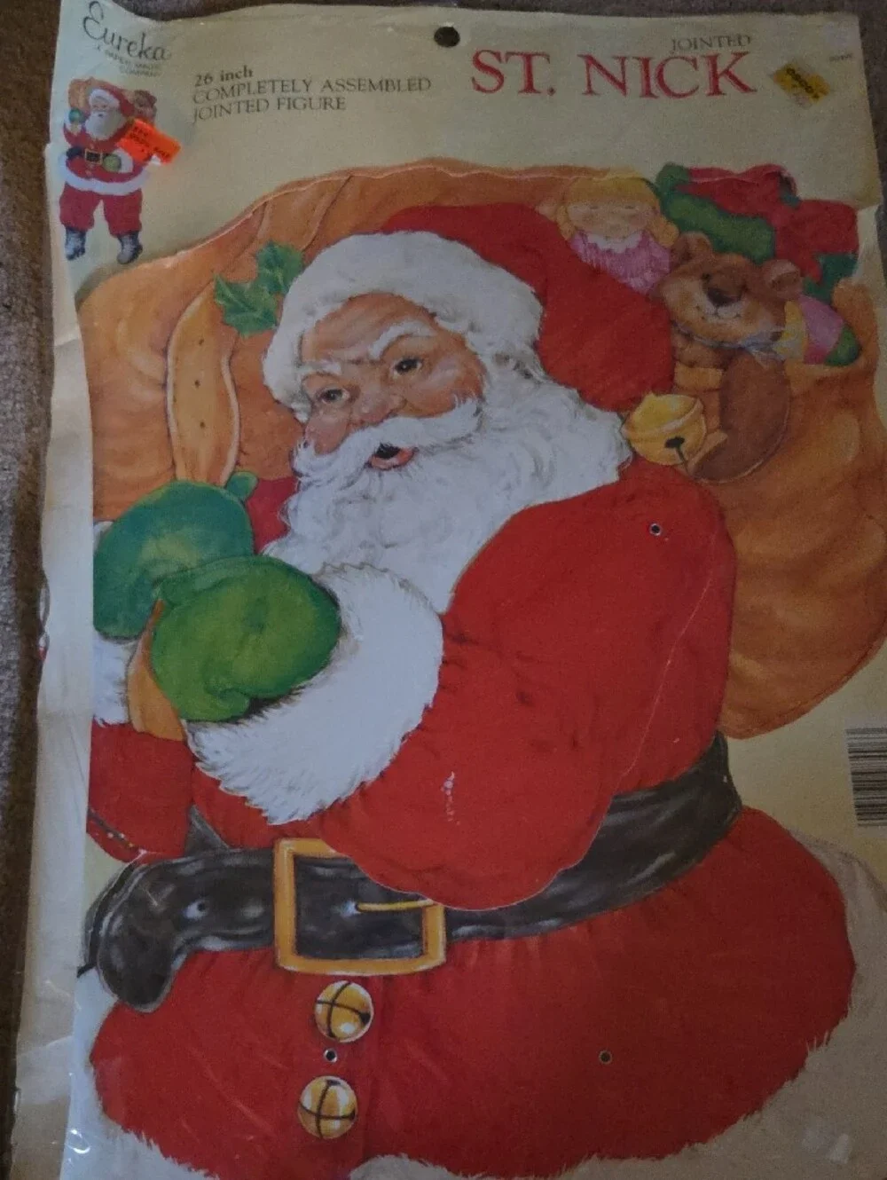 St. Nick Christmas Wall Decoration - Red, Green, Gold
